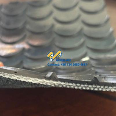 Black PVC Solid Woven Conveyor Belt With Crescent Top Oil Resistant
