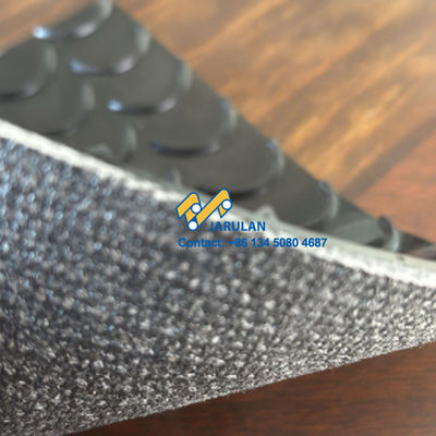Black PVC Solid Woven Conveyor Belt With Crescent Top Oil Resistant