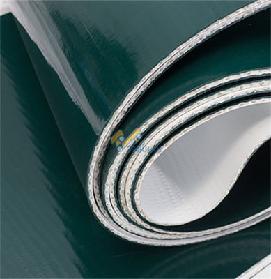 Dark Green PU Conveyor Belt Seamless Wrapping Steel Belt Oil Resistant