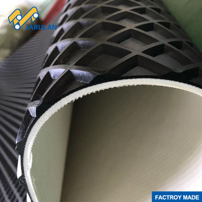 Black Color Big Square Pattern PVC Conveyor Belt Checker Top For Wood Sanding Machine