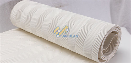 PVC Material Fishbone Conveyor Belt Oil Resistant White Colour FDA Approved
